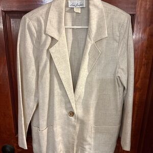 Vintage 1990s Lisa Josephs Beige Blazer – Lightweight Linen Look